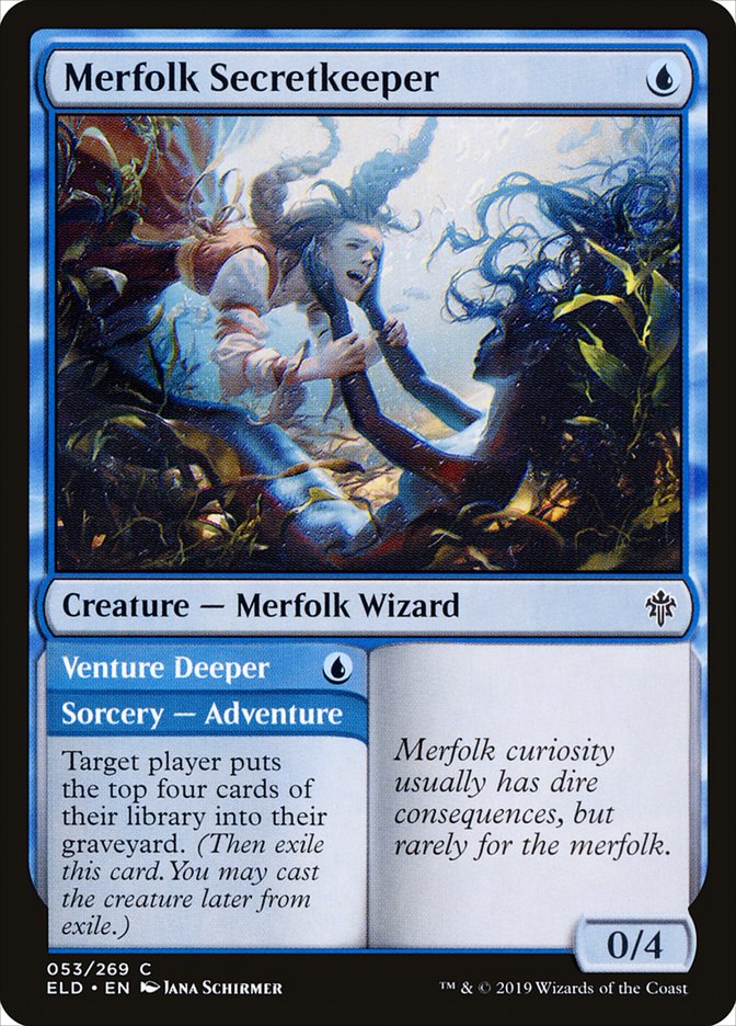 Merfolk Secretkeeper // Venture Deeper [Throne of Eldraine] | Game Haven TX