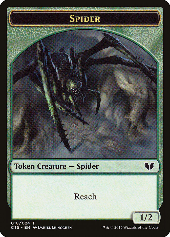 Saproling // Spider Double-Sided Token [Commander 2015 Tokens] | Game Haven TX