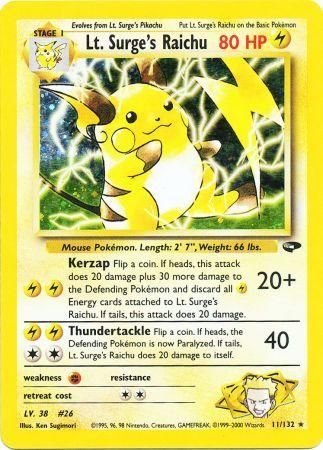 Lt. Surge's Raichu (11/132) [Gym Challenge Unlimited] | Game Haven TX