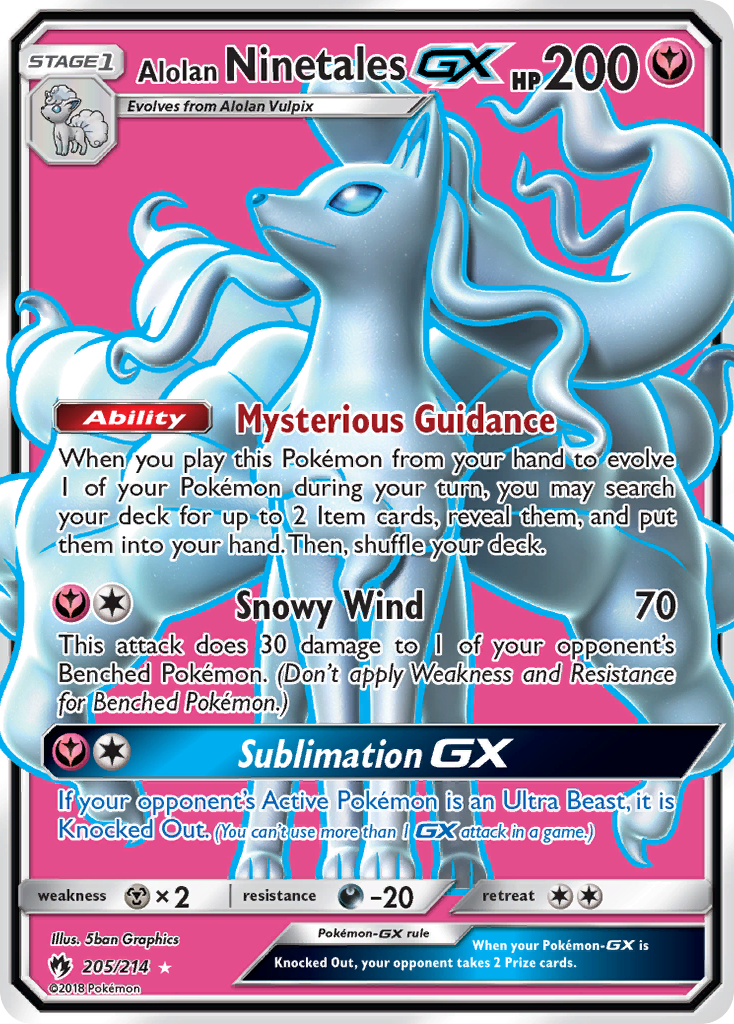 Alolan Ninetales GX (205/214) [Sun & Moon: Lost Thunder] | Game Haven TX