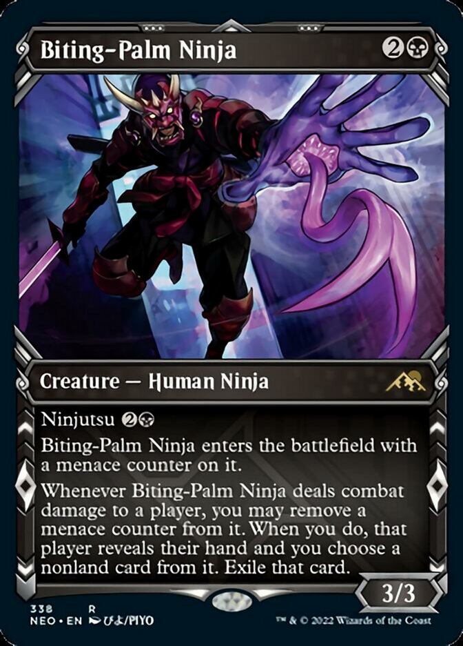 Biting-Palm Ninja (Showcase Ninja) [Kamigawa: Neon Dynasty] | Game Haven TX