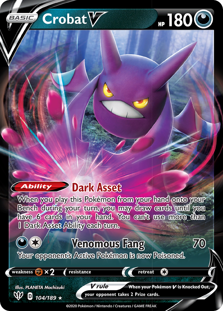 Crobat V (104/189) [Sword & Shield: Darkness Ablaze] | Game Haven TX