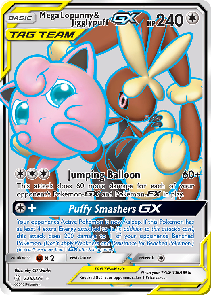 Mega Lopunny & Jigglypuff GX (225/236) [Sun & Moon: Cosmic Eclipse] | Game Haven TX