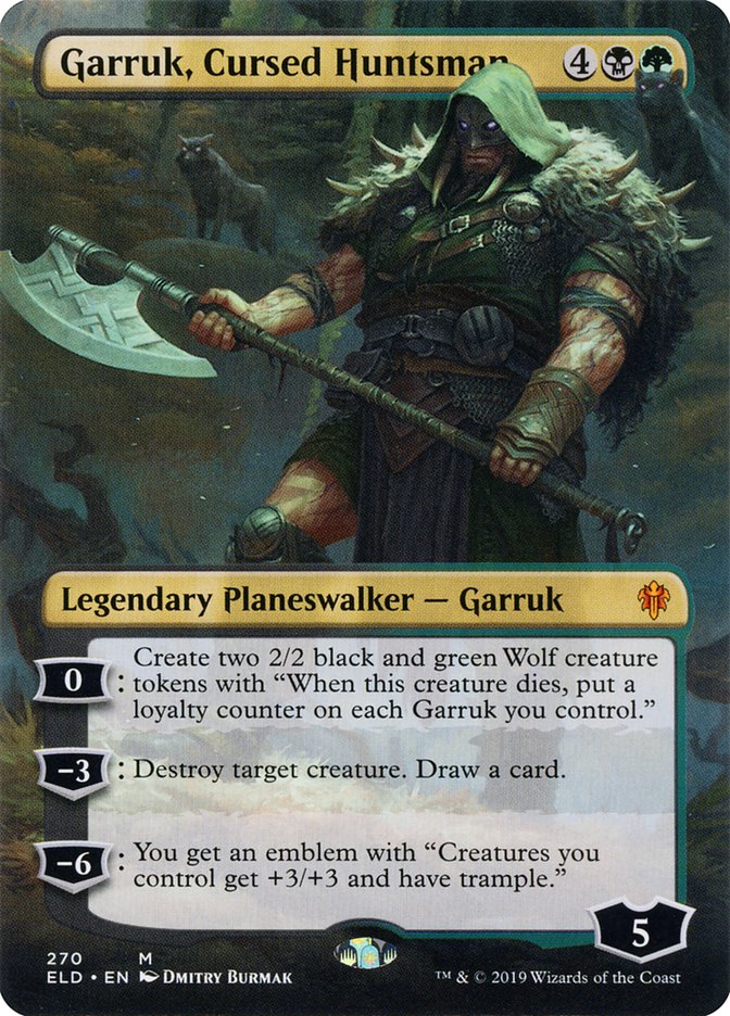 Garruk, Cursed Huntsman (Borderless) [Throne of Eldraine] | Game Haven TX