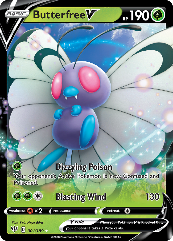 Butterfree V (001/189) [Sword & Shield: Darkness Ablaze] | Game Haven TX