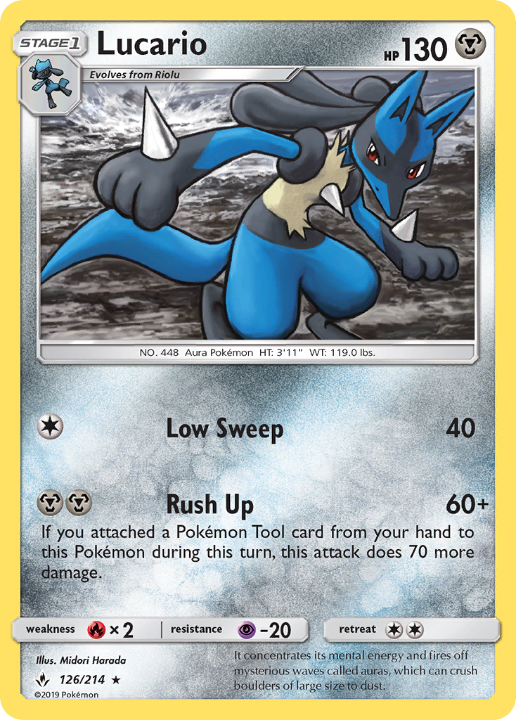 Lucario (126/214) [Sun & Moon: Unbroken Bonds] | Game Haven TX