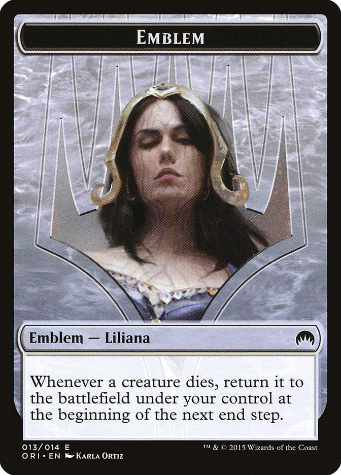 Liliana, Defiant Necromancer Emblem [Magic Origins Tokens] | Game Haven TX