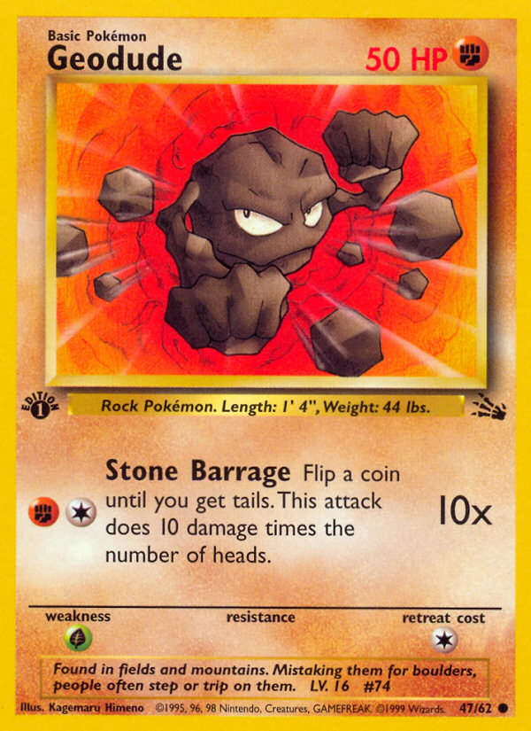 Geodude (47/62) [Fossil 1st Edition] | Game Haven TX