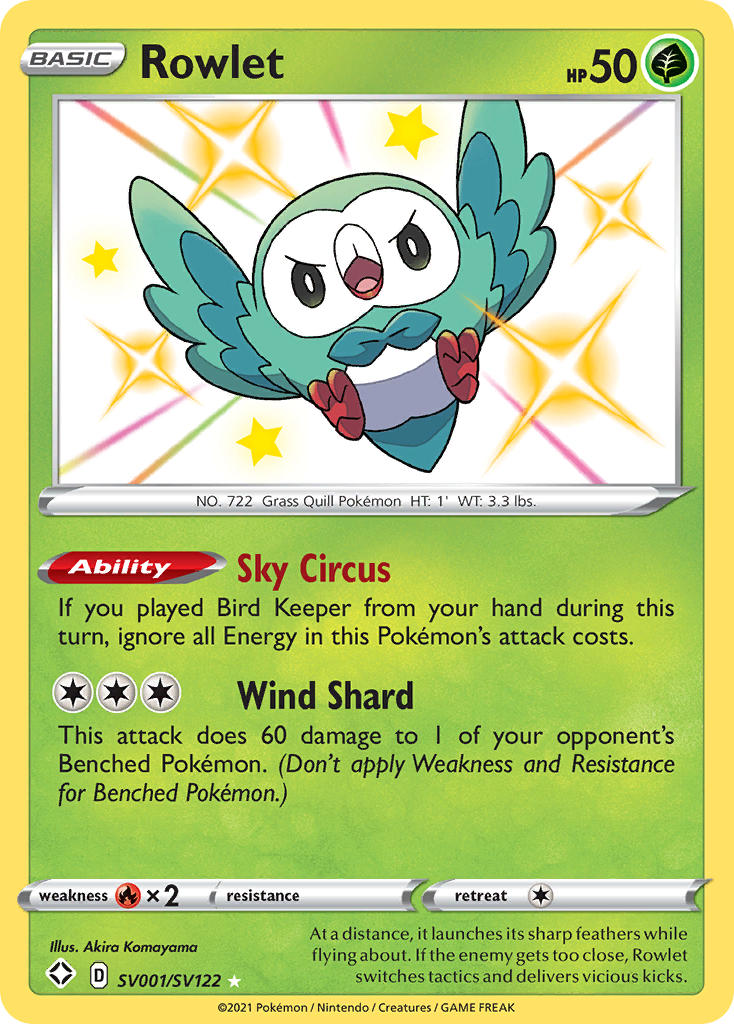 Rowlet (SV001/SV122) [Sword & Shield: Shining Fates] | Game Haven TX