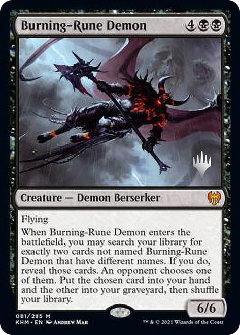 Burning-Rune Demon [Kaldheim Promo Pack] | Game Haven TX