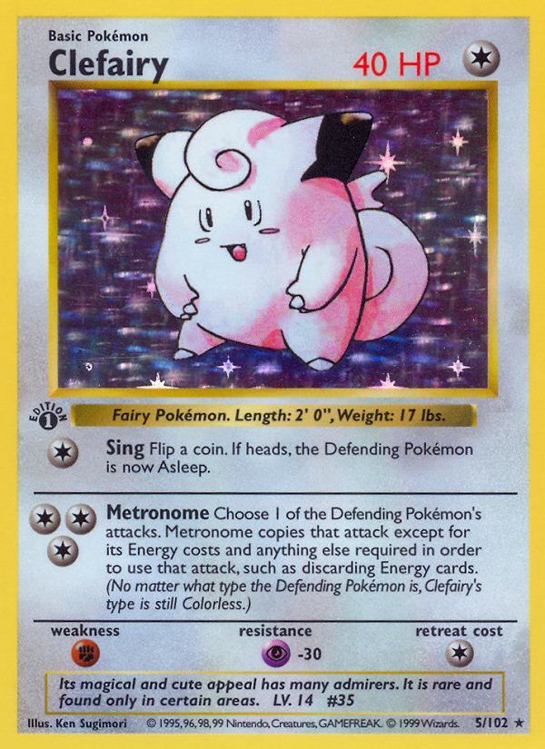 Clefairy (5/102) (Shadowless) [Base Set 1st Edition] | Game Haven TX
