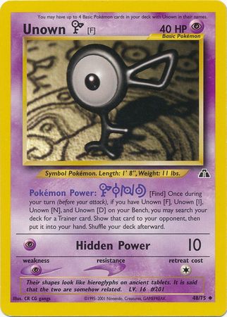 Unown [F] (48/75) [Neo Discovery Unlimited] | Game Haven TX