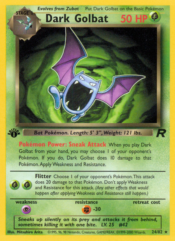 Dark Golbat (24/82) [Team Rocket 1st Edition] | Game Haven TX