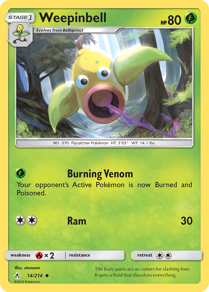Weepinbell (14/214) [Sun & Moon: Unbroken Bonds] | Game Haven TX