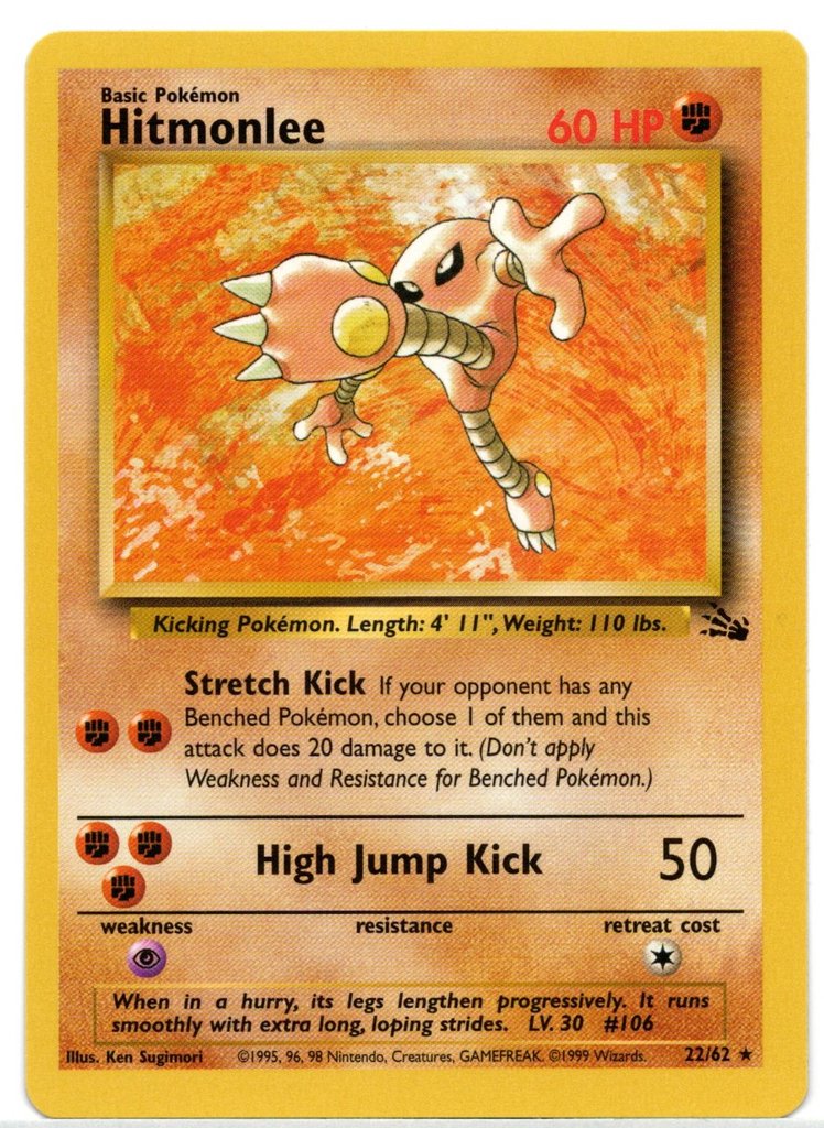 Hitmonlee (22/62) [Fossil Unlimited] | Game Haven TX