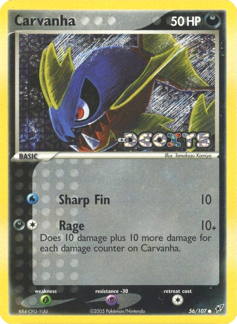 Carvanha (56/107) (Stamped) [EX: Deoxys] | Game Haven TX