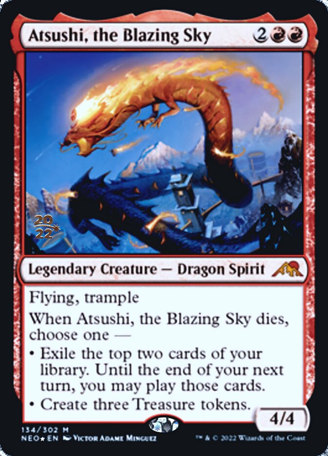 Atsushi, the Blazing Sky [Kamigawa: Neon Dynasty Prerelease Promos] | Game Haven TX