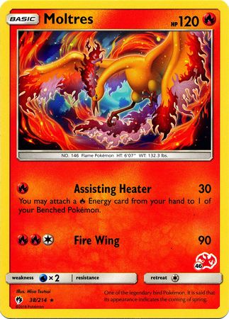 Moltres (38/214) (Charizard Stamp #46) [Battle Academy 2020] | Game Haven TX
