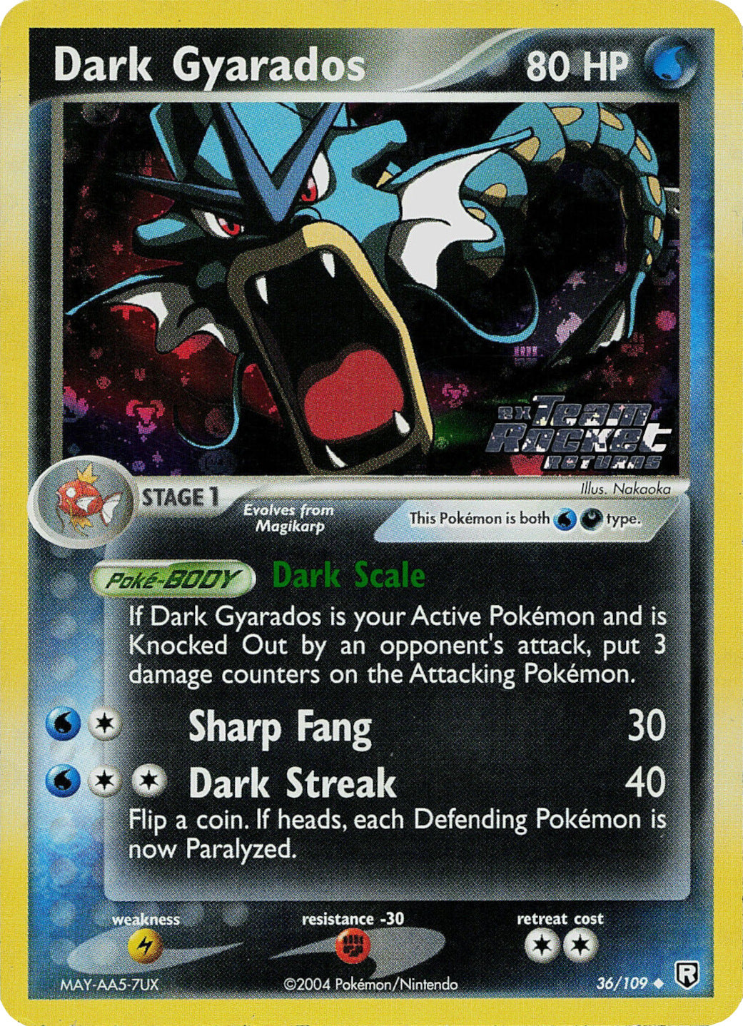 Dark Gyarados (36/109) (Stamped) [EX: Team Rocket Returns] | Game Haven TX