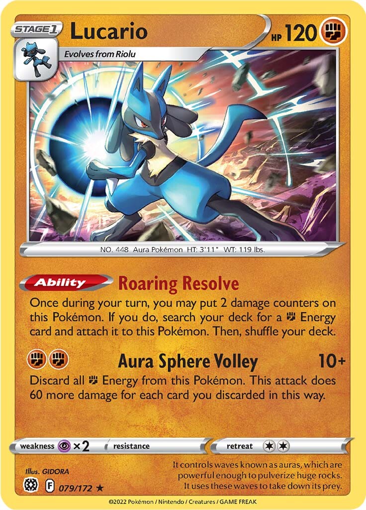 Lucario (079/172) (Theme Deck Exclusive) [Sword & Shield: Brilliant Stars] | Game Haven TX