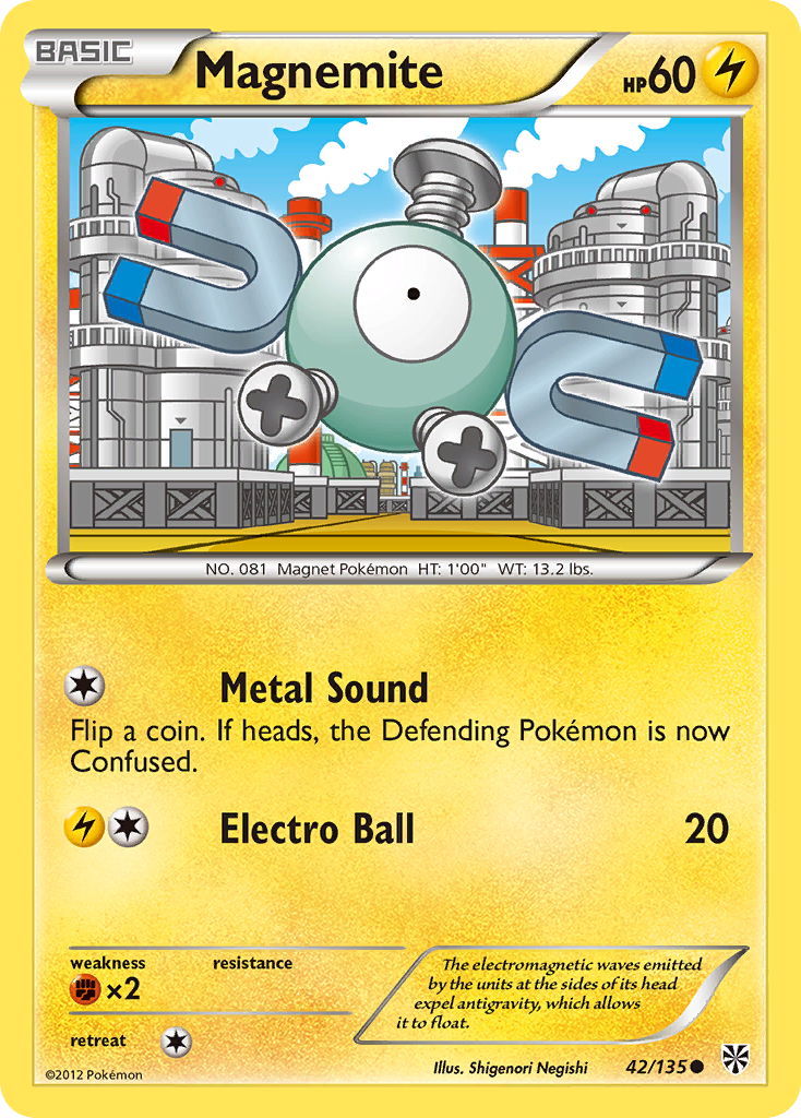 Magnemite (42/135) [Black & White: Plasma Storm] | Game Haven TX