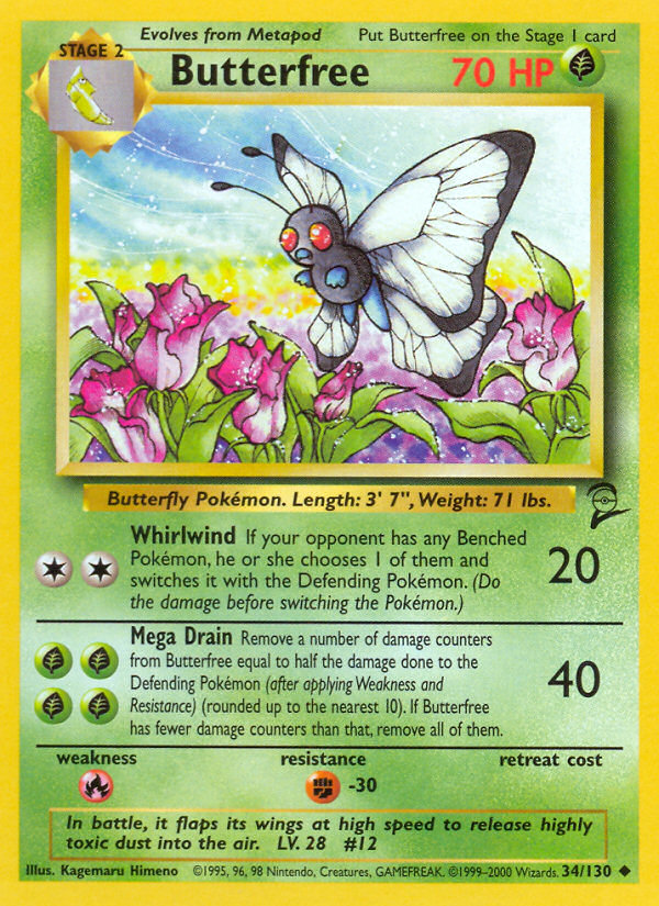 Butterfree (34/130) [Base Set 2] | Game Haven TX