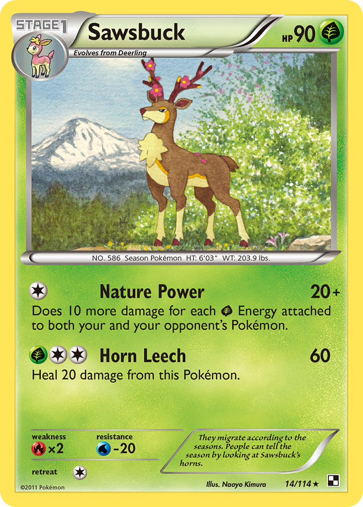 Sawsbuck (14/114) [Black & White: Base Set] | Game Haven TX