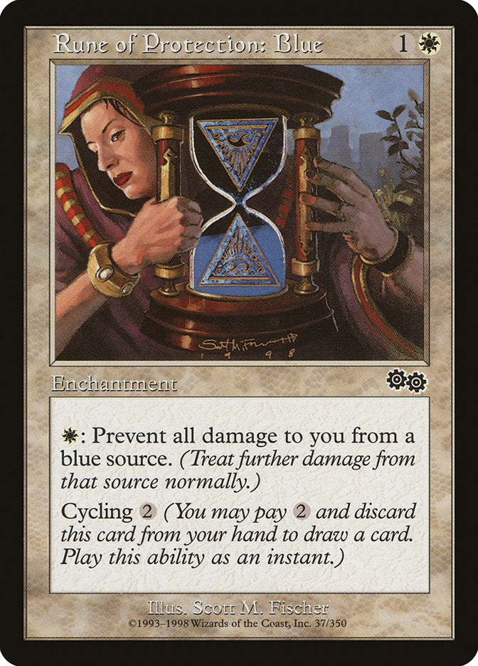 Rune of Protection: Blue [Urza's Saga] | Game Haven TX