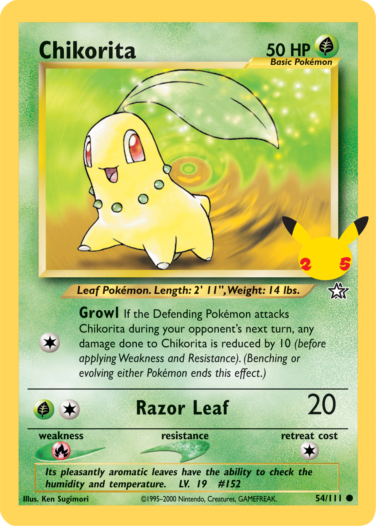 Chikorita (54/111) (Jumbo Card) [First Partner Pack] | Game Haven TX