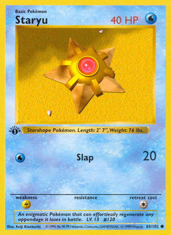 Staryu (65/102) (Shadowless) [Base Set 1st Edition] | Game Haven TX
