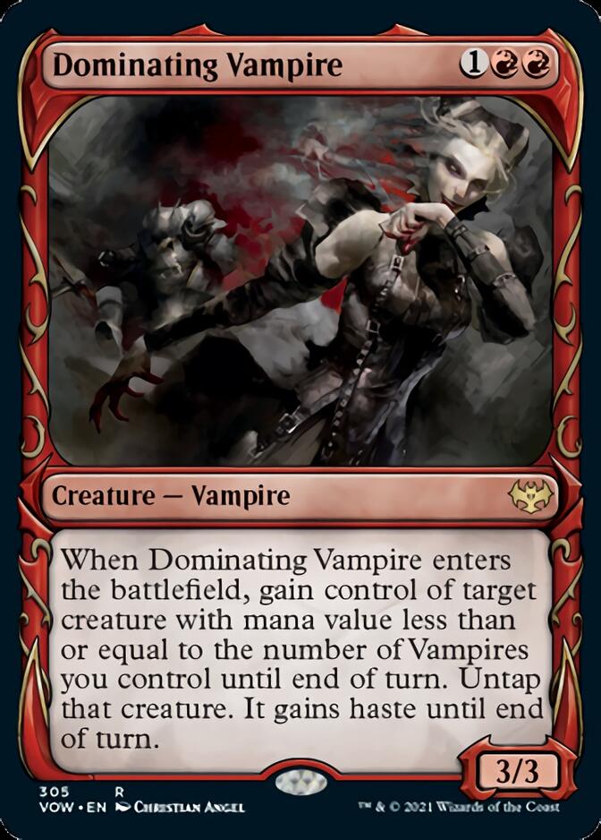Dominating Vampire (Showcase Fang Frame) [Innistrad: Crimson Vow] | Game Haven TX