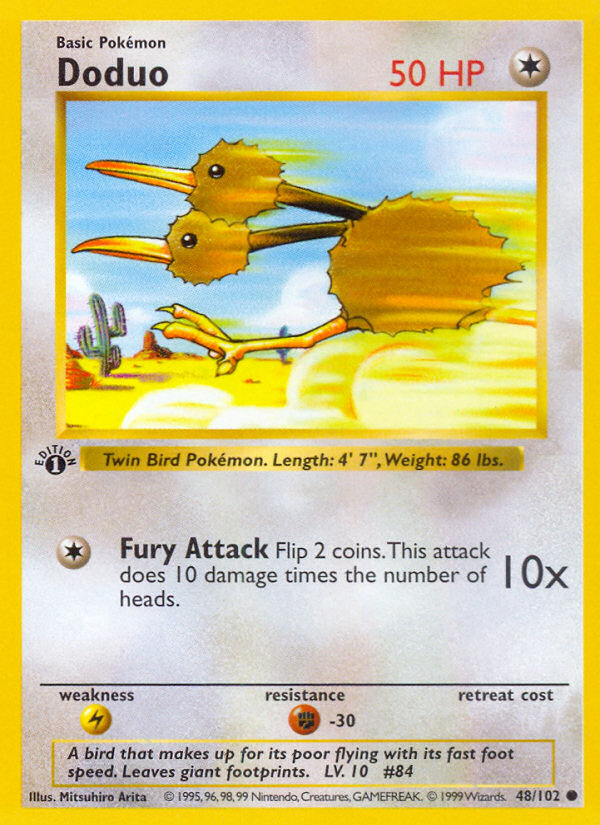 Doduo (48/102) (Shadowless) [Base Set 1st Edition] | Game Haven TX