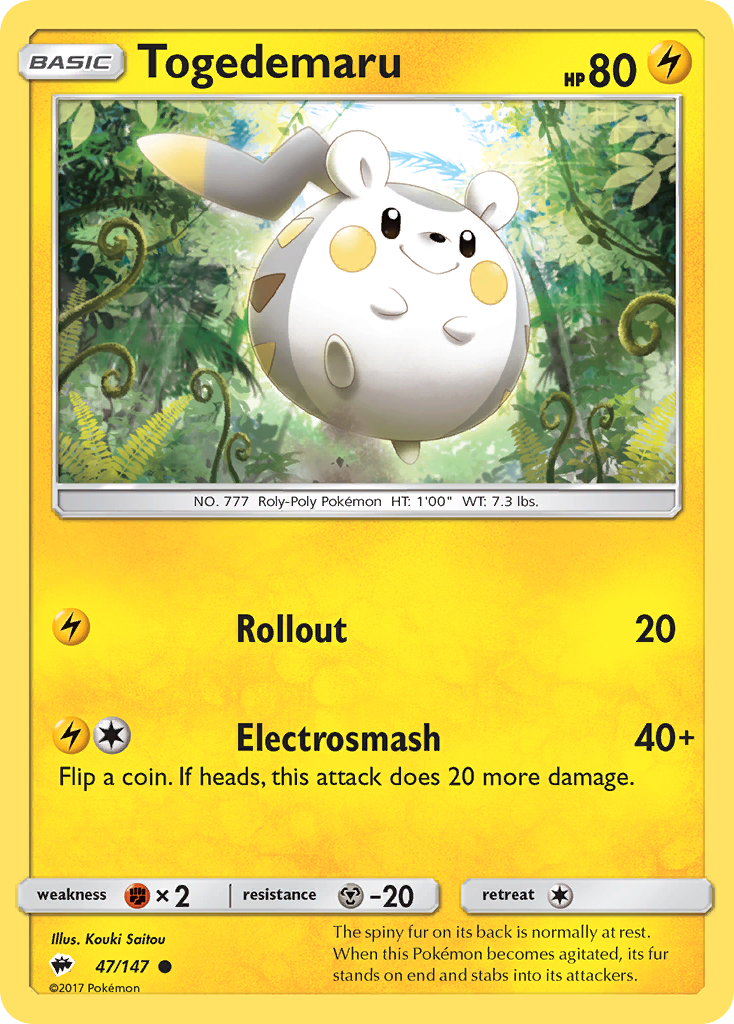 Togedemaru (47/147) [Sun & Moon: Burning Shadows] | Game Haven TX