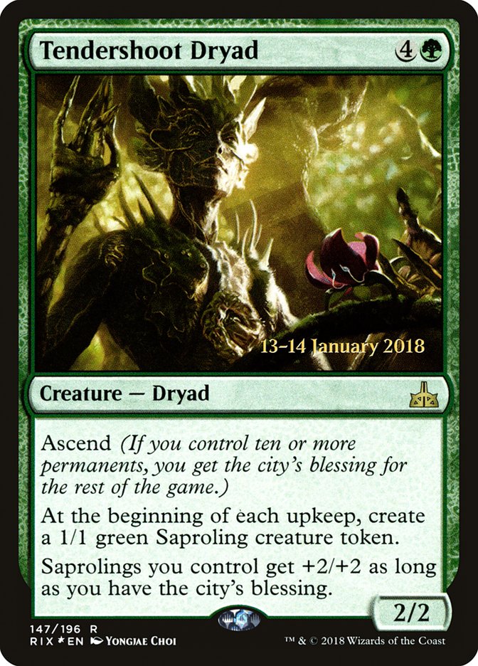 Tendershoot Dryad [Rivals of Ixalan Promos] | Game Haven TX