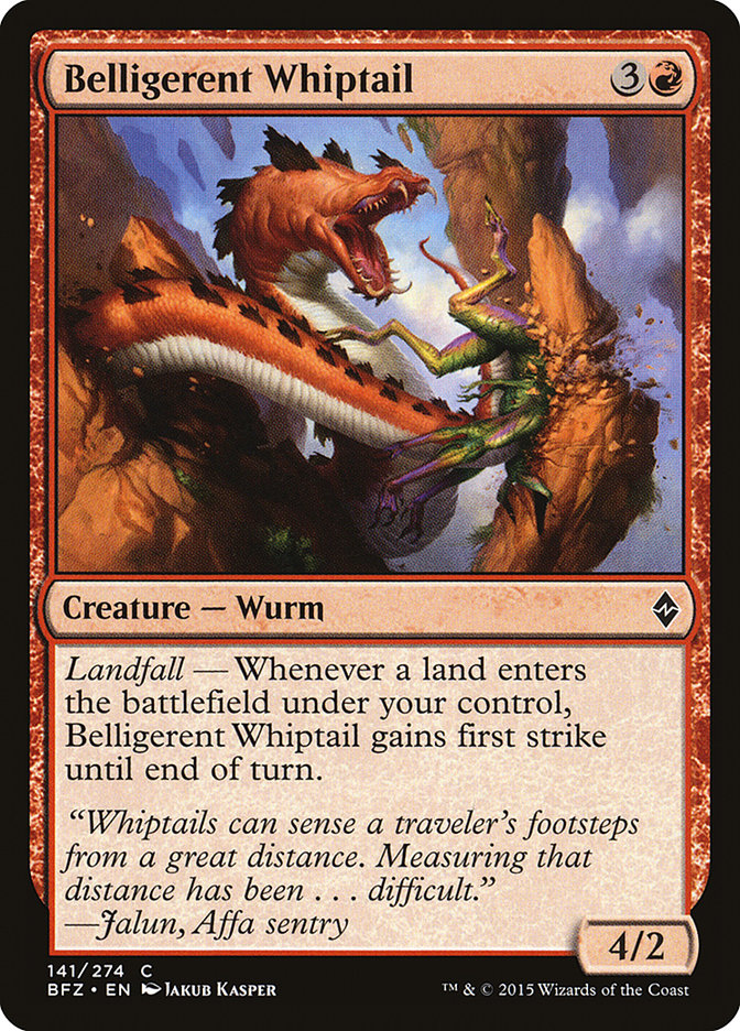 Belligerent Whiptail [Battle for Zendikar] | Game Haven TX