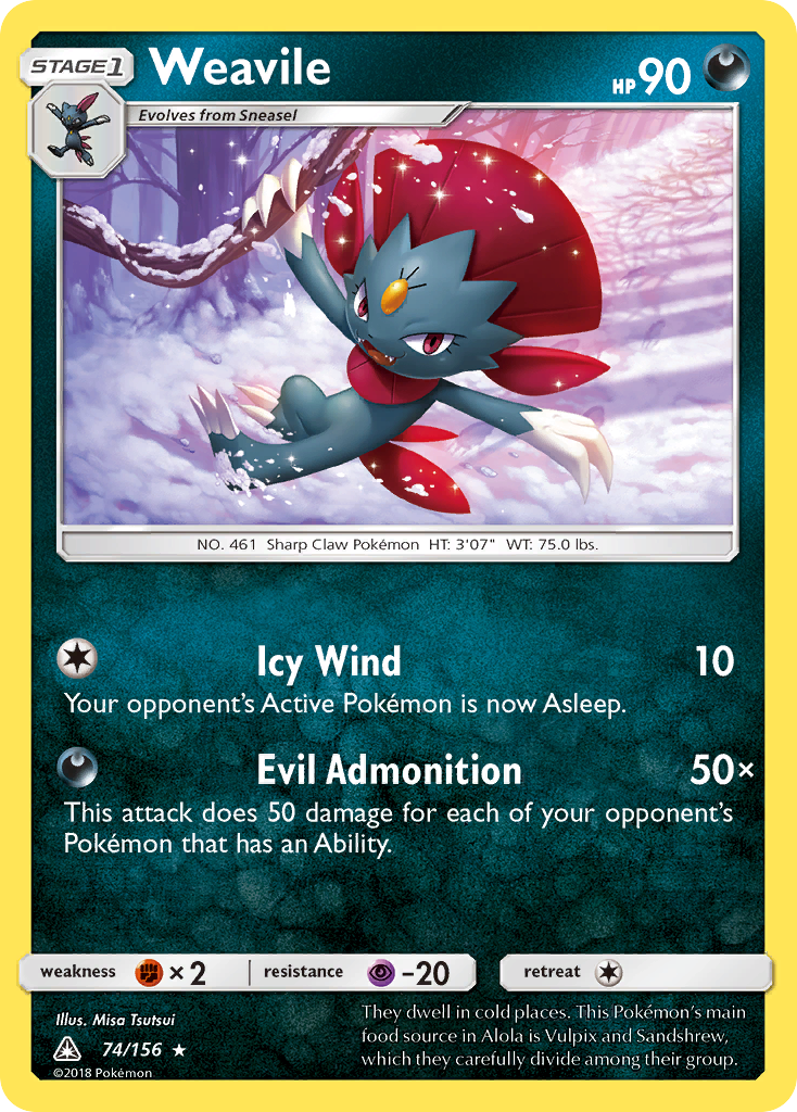 Weavile (74/156) [Sun & Moon: Ultra Prism] | Game Haven TX