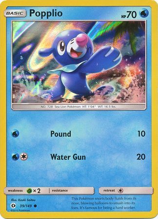 Popplio (39/149) (Water Web Holo) [Sun & Moon: Base Set] | Game Haven TX