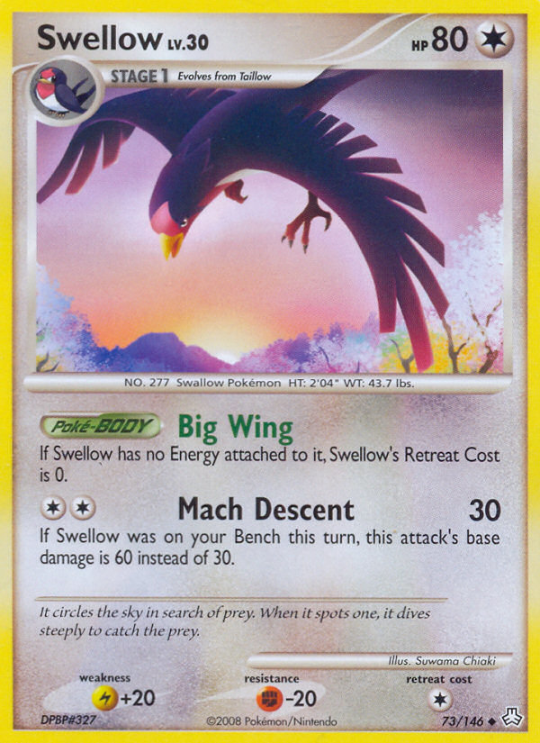 Swellow (73/146) [Diamond & Pearl: Legends Awakened] | Game Haven TX
