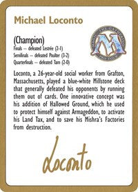 1996 Michael Loconto Biography Card [World Championship Decks] | Game Haven TX
