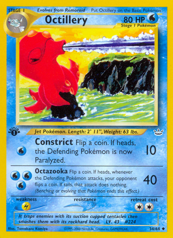 Octillery (34/64) [Neo Revelation 1st Edition] | Game Haven TX