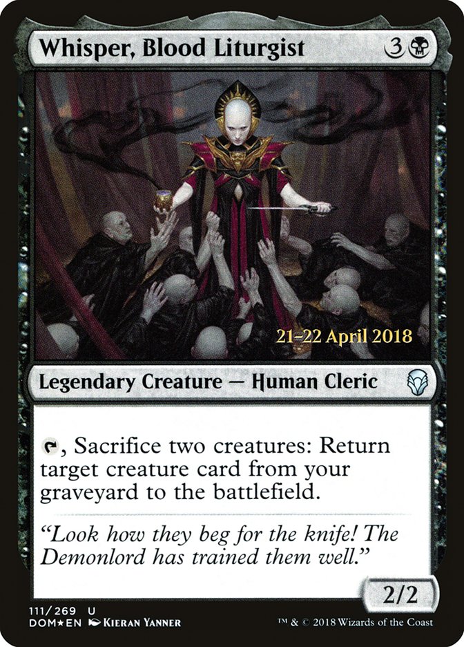 Whisper, Blood Liturgist [Dominaria Promos] | Game Haven TX