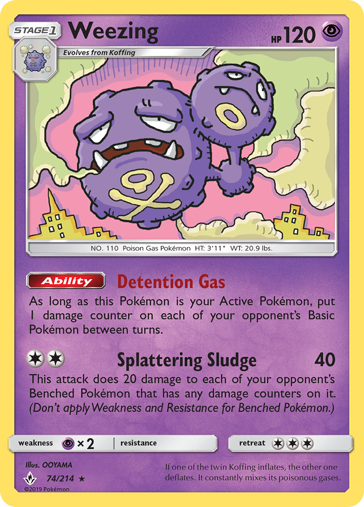 Weezing (74/214) [Sun & Moon: Unbroken Bonds] | Game Haven TX