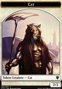 Cat (001) // Cat Warrior (008) Double-sided Token [Commander 2017 Tokens] | Game Haven TX