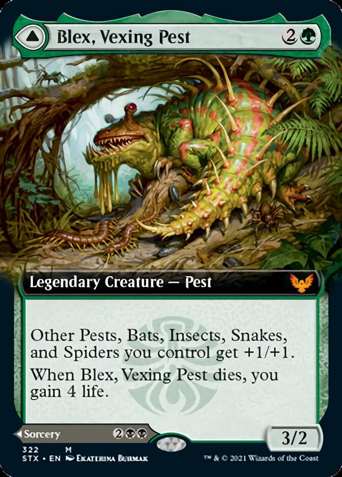 Blex, Vexing Pest // Search for Blex (Extended) [Strixhaven: School of Mages] | Game Haven TX