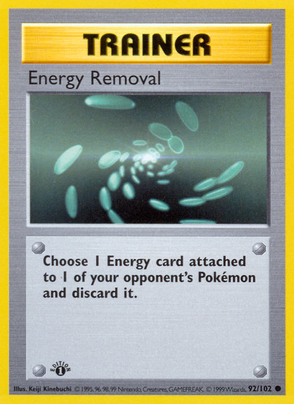 Energy Removal (92/102) (Shadowless) [Base Set 1st Edition] | Game Haven TX