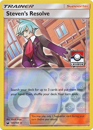 Steven's Resolve (145/168) (League Promo) [Sun & Moon: Celestial Storm] | Game Haven TX