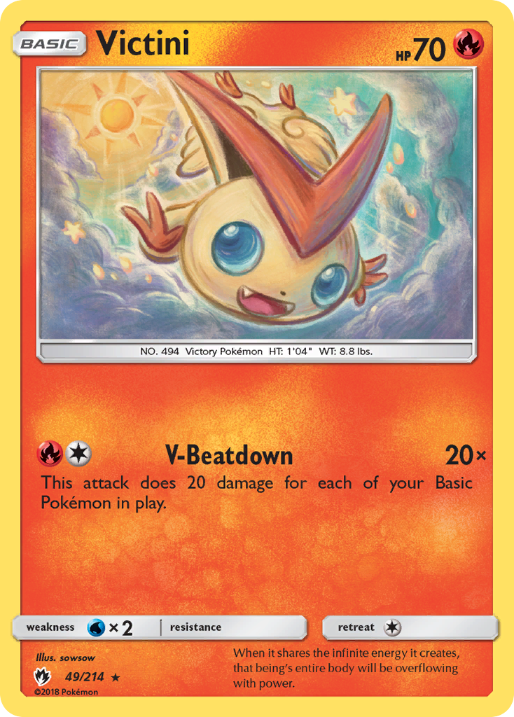 Victini (49/214) [Sun & Moon: Lost Thunder] | Game Haven TX