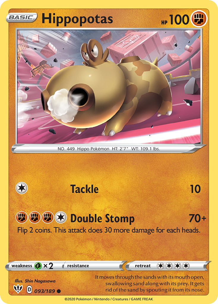 Hippopotas (093/189) [Sword & Shield: Darkness Ablaze] | Game Haven TX