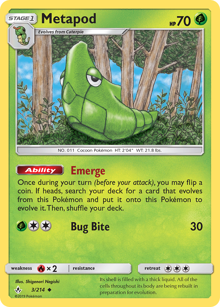 Metapod (3/214) [Sun & Moon: Unbroken Bonds] | Game Haven TX