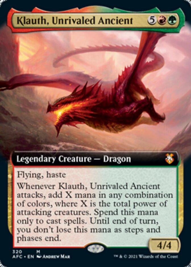 Klauth, Unrivaled Ancient (Extended) [Dungeons & Dragons: Adventures in the Forgotten Realms Commander] | Game Haven TX